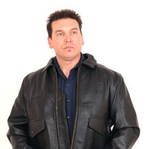 G1 Navy Flight Jacket shown in Black Cowhide with Plain Leather Collar
