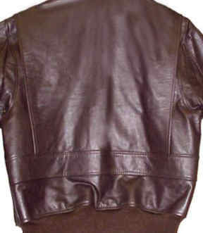 Back of the G1 Navy Flight Jacket in Brown Cowhide