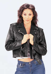 C10 Ladies Leather Biker Jacket