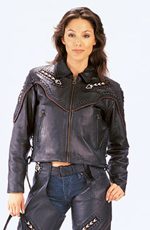 JANICE LADIES RED ROSE  LEATHER JACKET