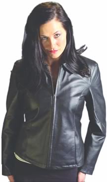 A21051 Ladies Short Leather Jacket