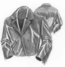 102X FRINGE LEATHER BIKER JACKETS  DRAWING