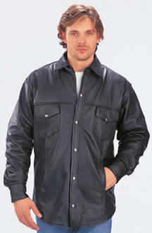 Classic leather shirt C125 with snaps--